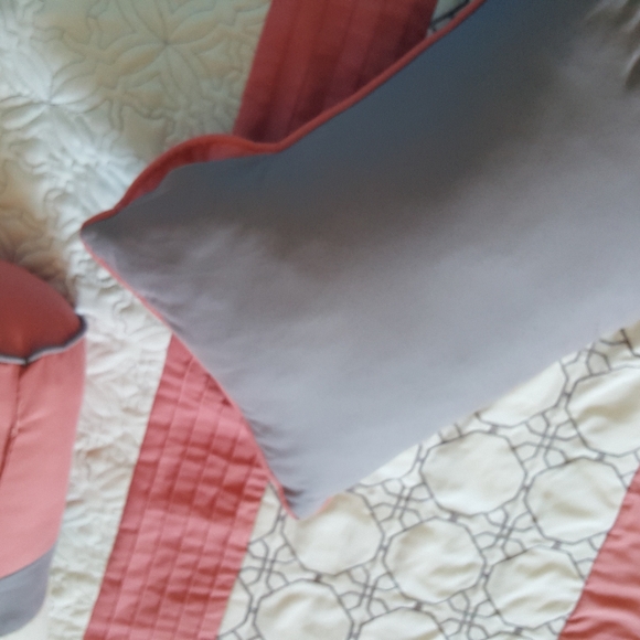 Elegant Gray and Pink Comforter Set - Picture 10 of 11